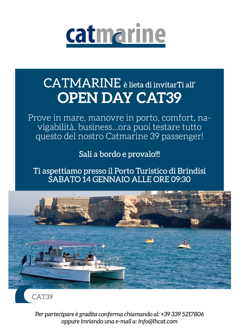 Catmarine è lieta di invitarti all'OPEN DAY CAT39 - Sali a bordo e provalo!!!