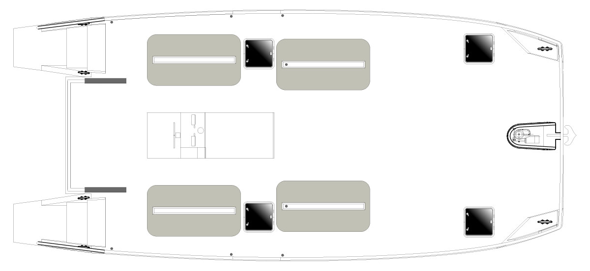 Schema interno del Catamarano Catmarine 39