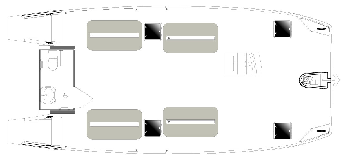 Schema interno del Catamarano Catmarine 39 Hybrid