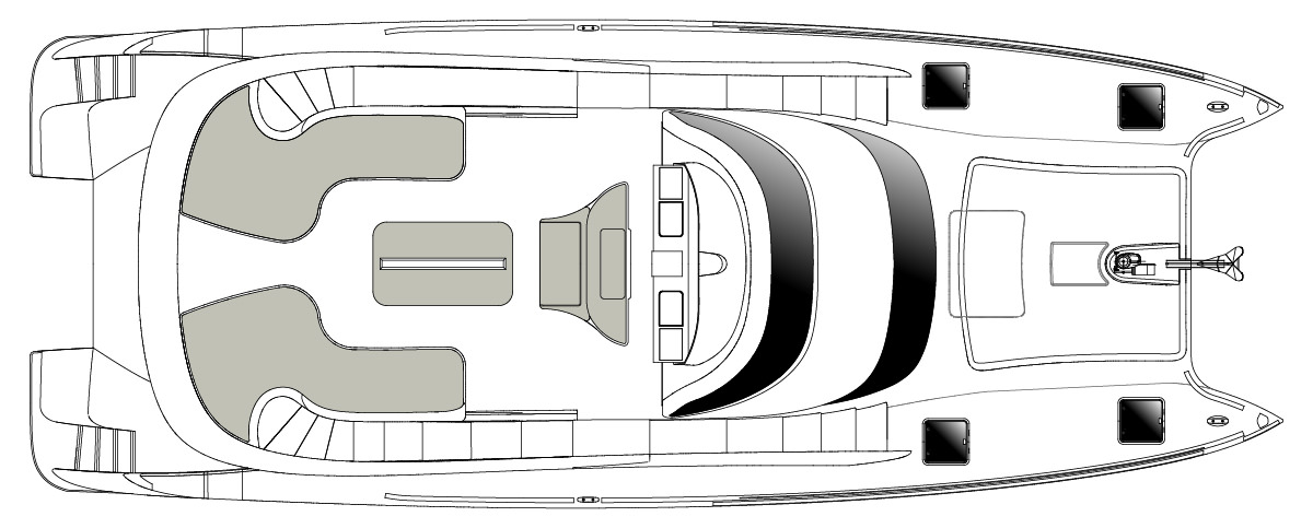 Schema interno del Catamarano Catmarine 60